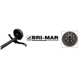 BRI-MAR 4" Drop Trailer Axle 7K with Electric Brakes, 93.75" Hub Face / 77" Spring Center