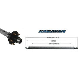KARAVAN - KNOTT 53” Galvanized Trailer Axle (1,500 lbs.) #310-00333-GL