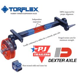 PJ TRAILER Torsion Axle, 94" H.F. / 80" O.B. / 10° Angle Up (7000 lb.) #9283168