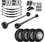 3.5k TK Electric Brake Cambered RV Trailer Axle - 3500 lb - 5x4.5 Lug