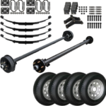 3.5k TK Electric Brake Cambered RV Trailer Axle - 3500 lb - 5x4.5 Lug