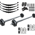 6k TK Electric Brake Cambered RV Trailer Axle - 6000 lb - 6x5.5 Lug