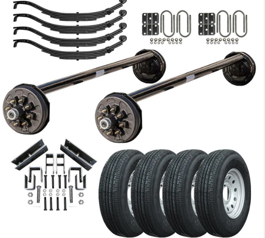xxxxxxx2222 7k TK Trailer Axle - 7000 lb Electric Brake 8 lug - (4" Drop) - Image 1